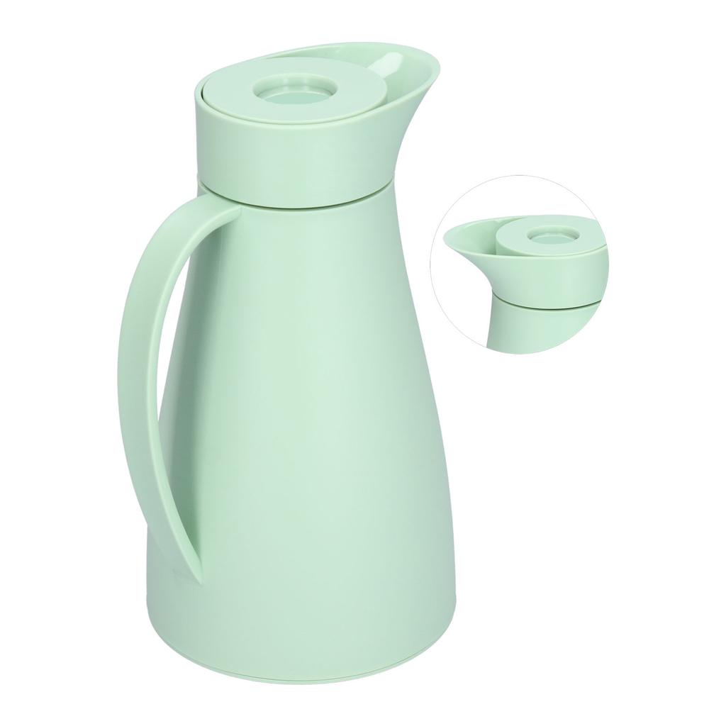 Thermal Kettle with Lid Glass Liner 1000ml Double Walled Insulation Pot for Coffee Tea Drink Green