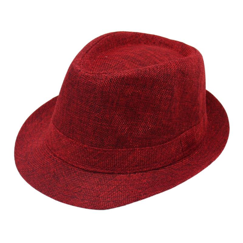Dance Performance Small Jazz Hat Panama Top Hat Seaside Casual Beach Hat Simple Solid Color Trilby