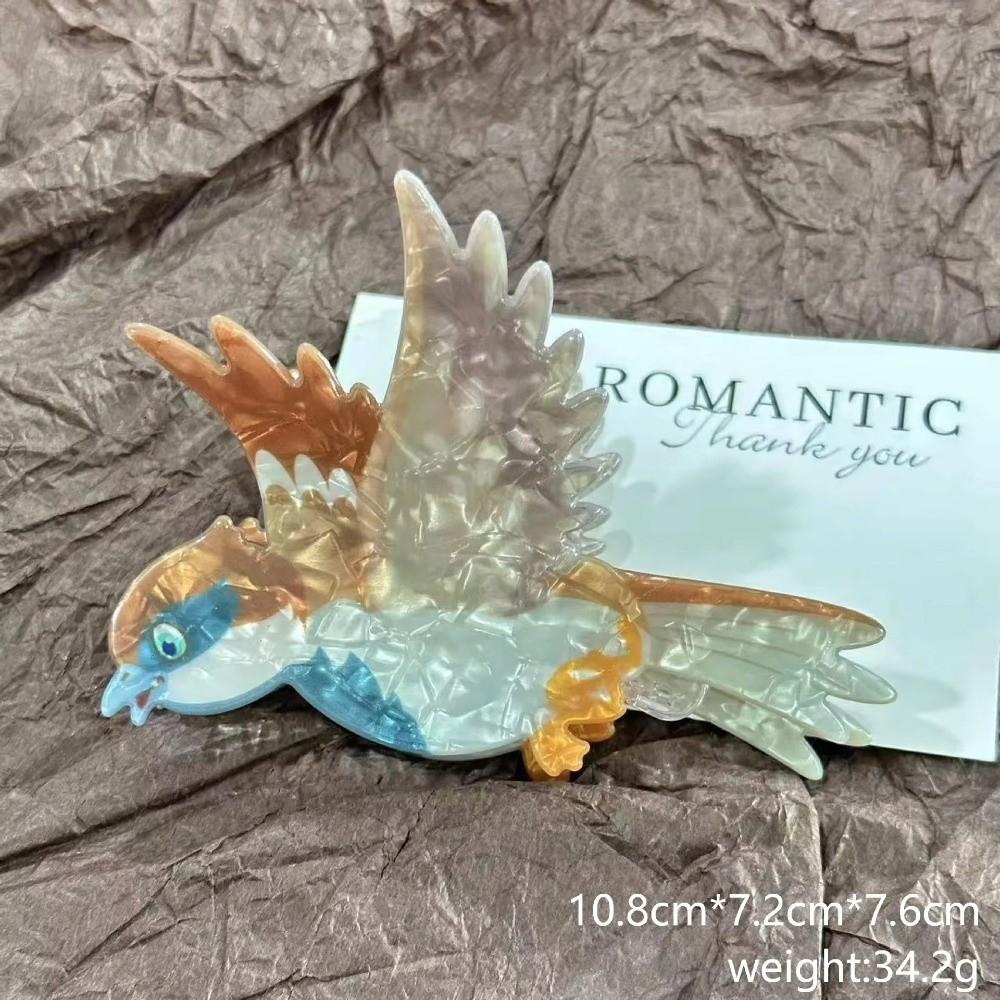 Acrylic Hair Claw Clips Lifelike Birds Design Shark Clip Trendy Grasping Clip  for Women Girls