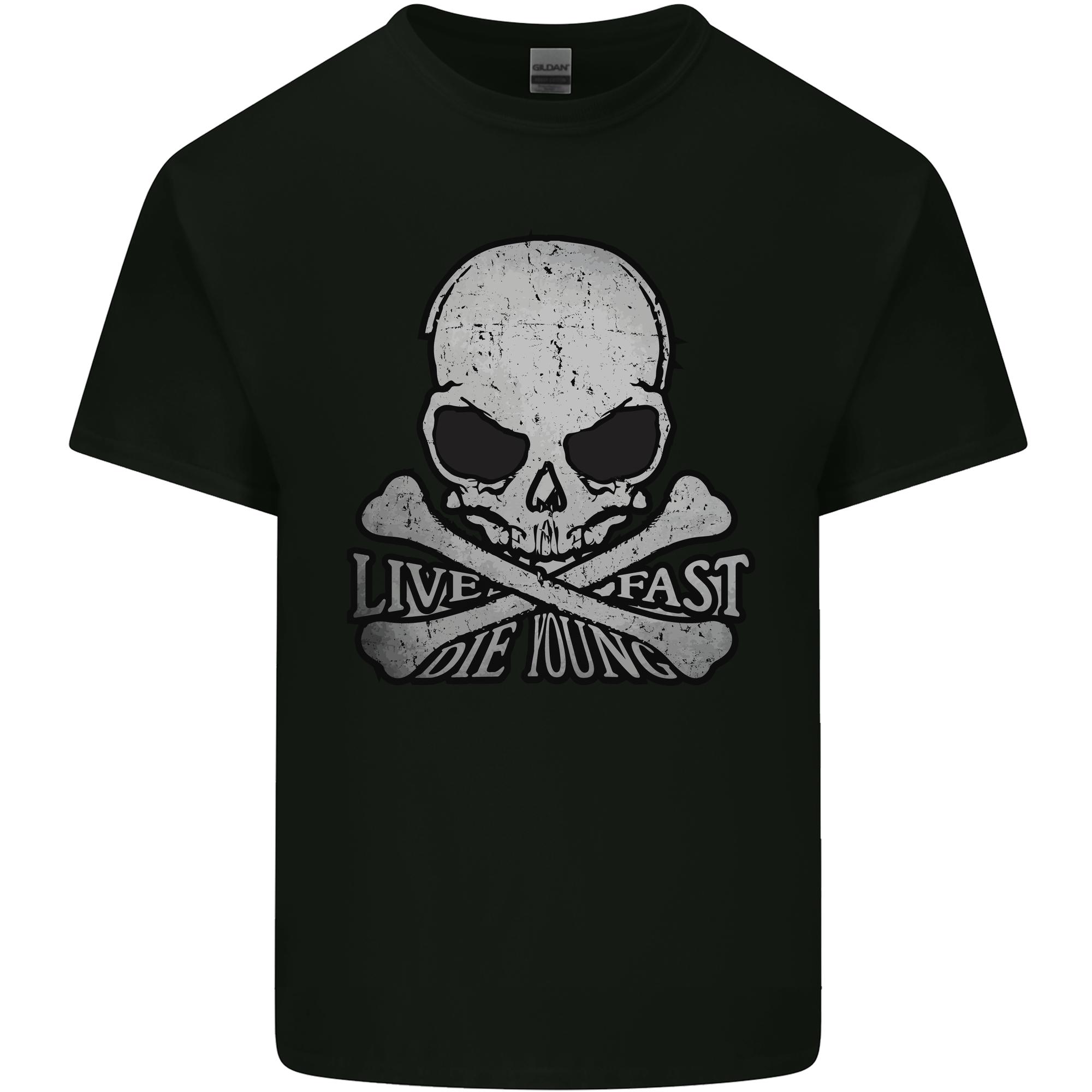 Ride Fast Biker Skull Motorcycle Motorbike Unisexs Light Cotton TShirt S
