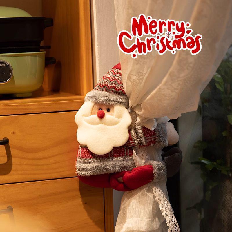 Santa Claus & Snowman Christmas Window Display Decorations Festival Atmosphere Decorative