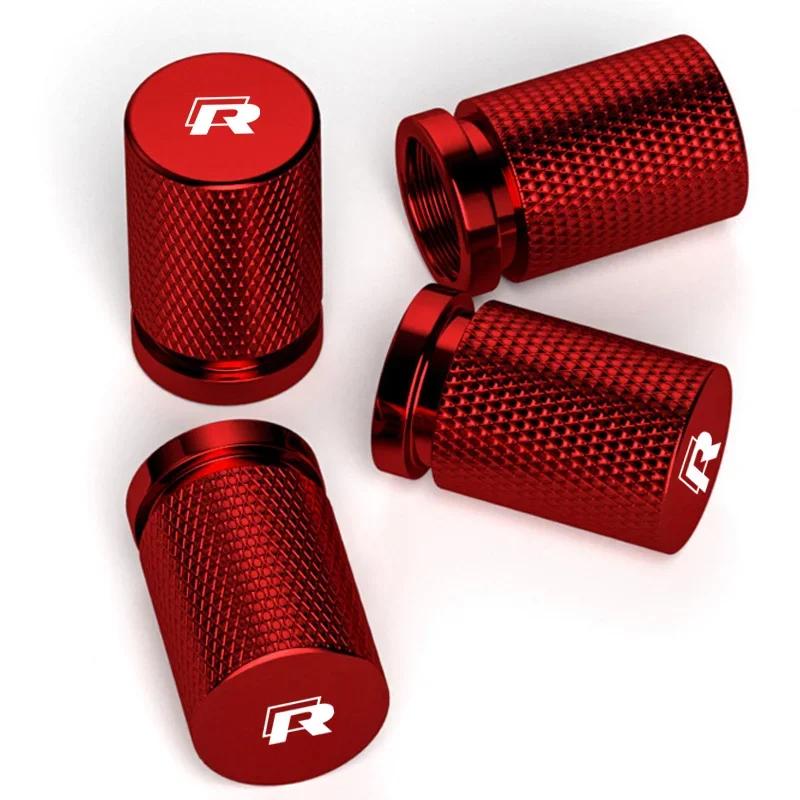 2026 Autocollant Chaud 4pcs Style de Voiture Bouchons de Valve de Pneu de Roue Couvercles Tiges de Valve d'Air de Jante de Pneu pour Volkswagen VW R Line Rline G