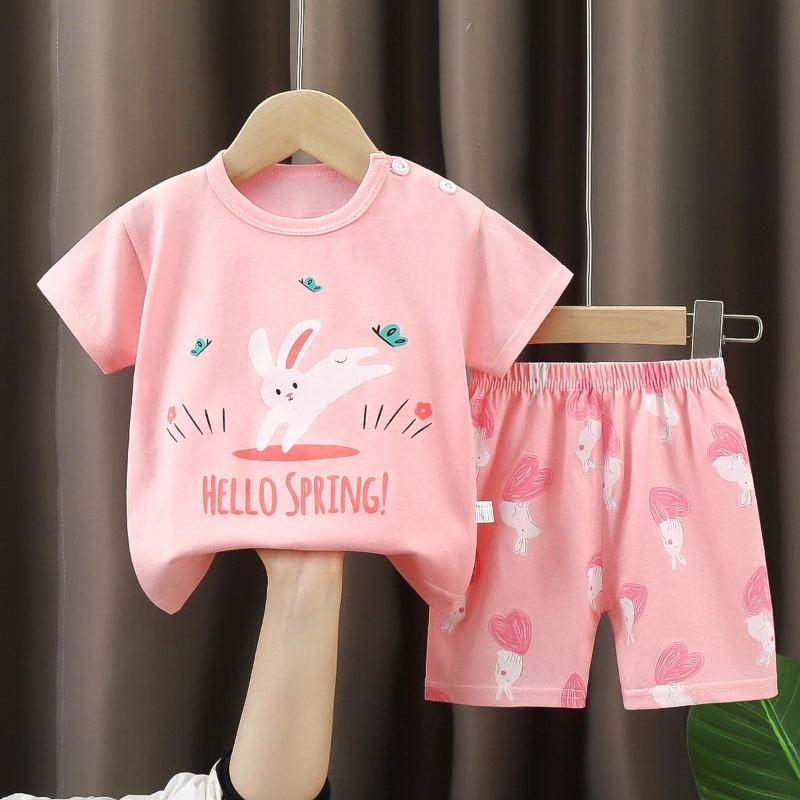 Set Tuta Sportiva Estiva da Bambino con Stampe di Cartoni Animati per Bambini Piccoli