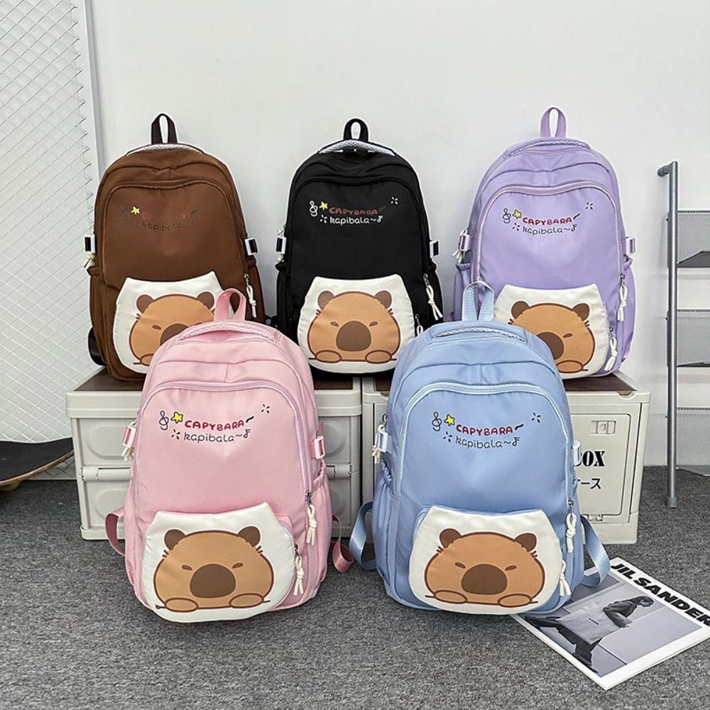 Large Capacity School Bags Cartoon Shoulder Bags New Capybara Backpack