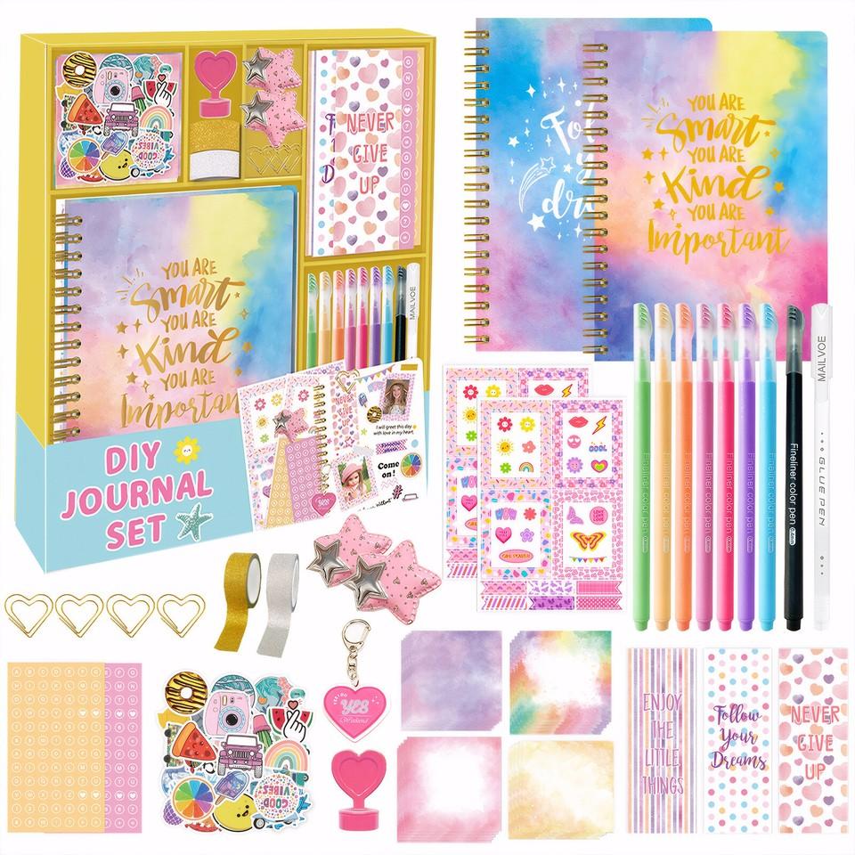 98Pcs DIY Journal Set Scrapbooking Journaling Arts Craft Kits Decor Toy Desirable Gift