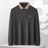 MONTAGUT Men's Pique Cotton Long-Sleeve Polo Shirt