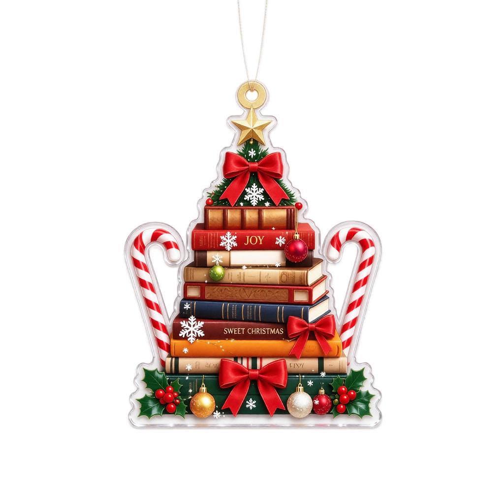 Kerst 2D Vlak Acryl Hangend Ornament voor Feestelijke Decoratie