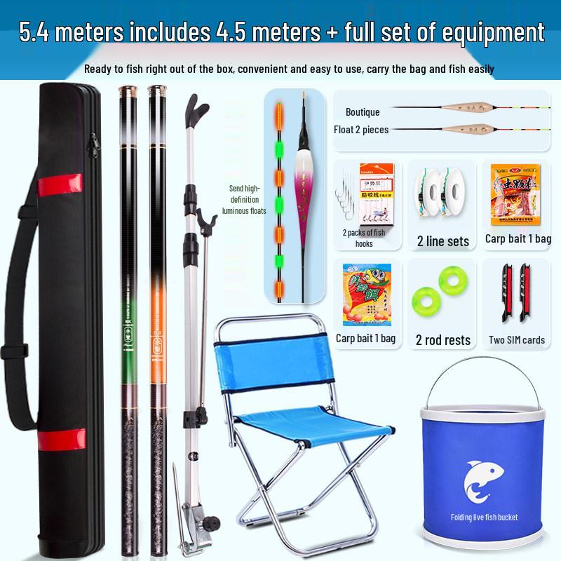 Beginner's Complete Fishing Rod Set with Tackle Supplies