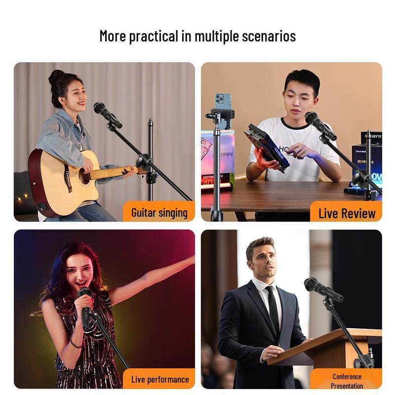 Guzheng/Erhu Wireless Microphone Stand: Portable Lifting Tripod for Performances