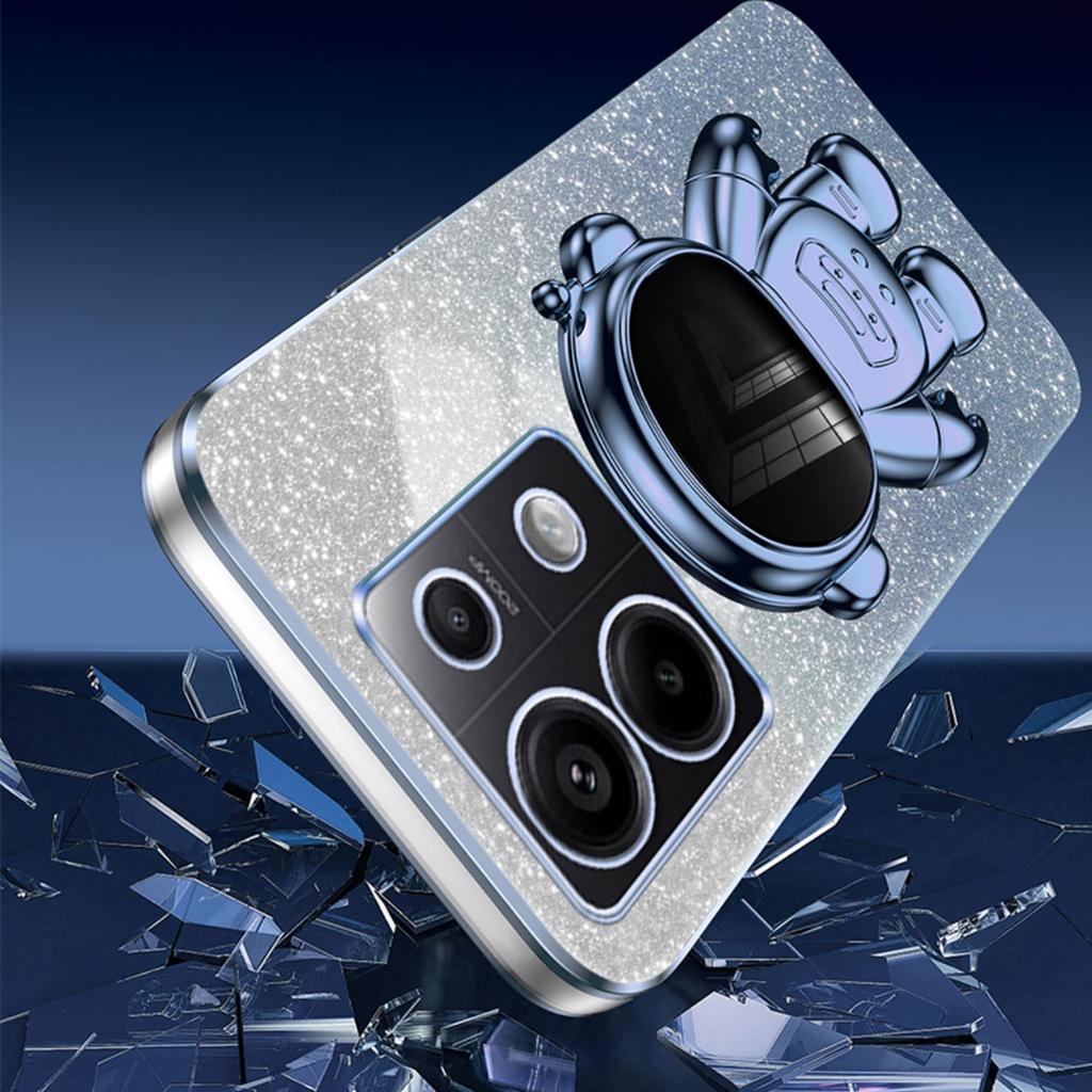 For Xiaomi Poco X6 5G/Redmi Note 13 Pro 5G Case Electroplating Astronaut Kickstand Phone Cover
