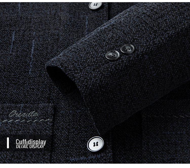 Men's Corduroy Lapel Cotton Jacket - Plus Velvet Thickened, 2025 Autumn/Winter Style for Middle-Aged & Elderly Dads