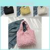 Trendy Candy Color Tote Bag Summer 2024 Fashionable Soft Fabric Handbag For Women Casual Street Style