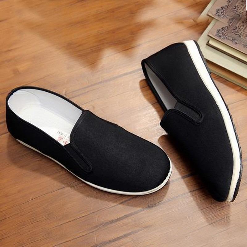 One pedal old Beijing cloth shoes breathable, light and comfortable middle-aged outdoor casual shoes black driving work men's shoes