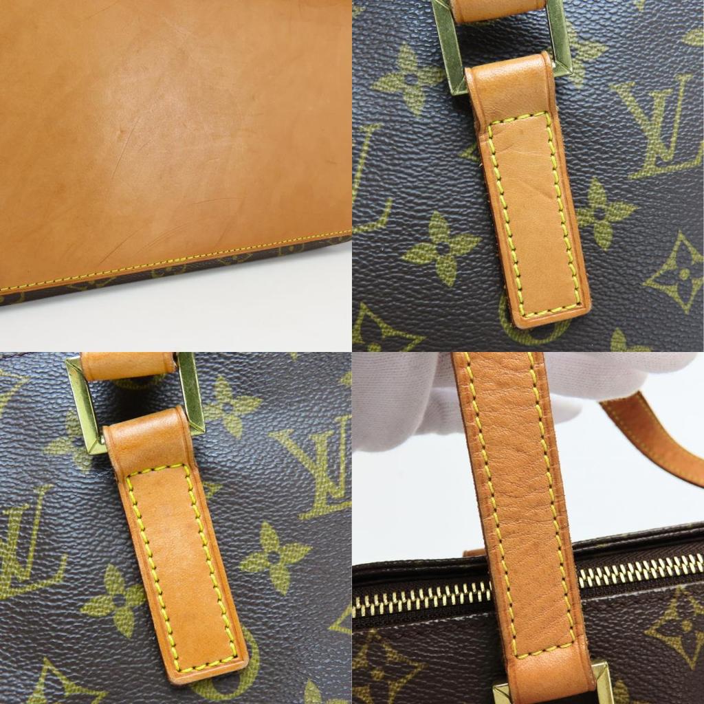 Used LOUIS VUITTON Tote Bag Cabas Mezzo M51151 Monogram/Nume Leather Brown Popular