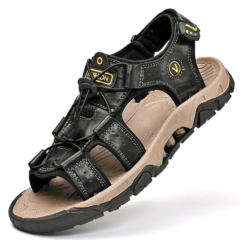 

FashionBrand Beach Men s Sandals Non-slip Leisure Sports Seaside Men s Sandals Breathable Sandalis De Hombre Chinelo Masculino Sandal 38 чёрный