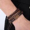 European-American Retro Braided Leather Multi-Layer Bracelet - Punk Style, Genuine Leather