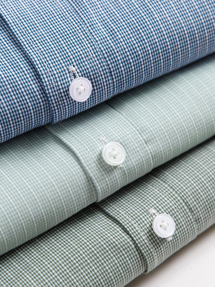 Men's Japanese Plaid Long-Sleeve Cotton Oxford Shirt: Casual, Versatile, Breathable, Light Luxury