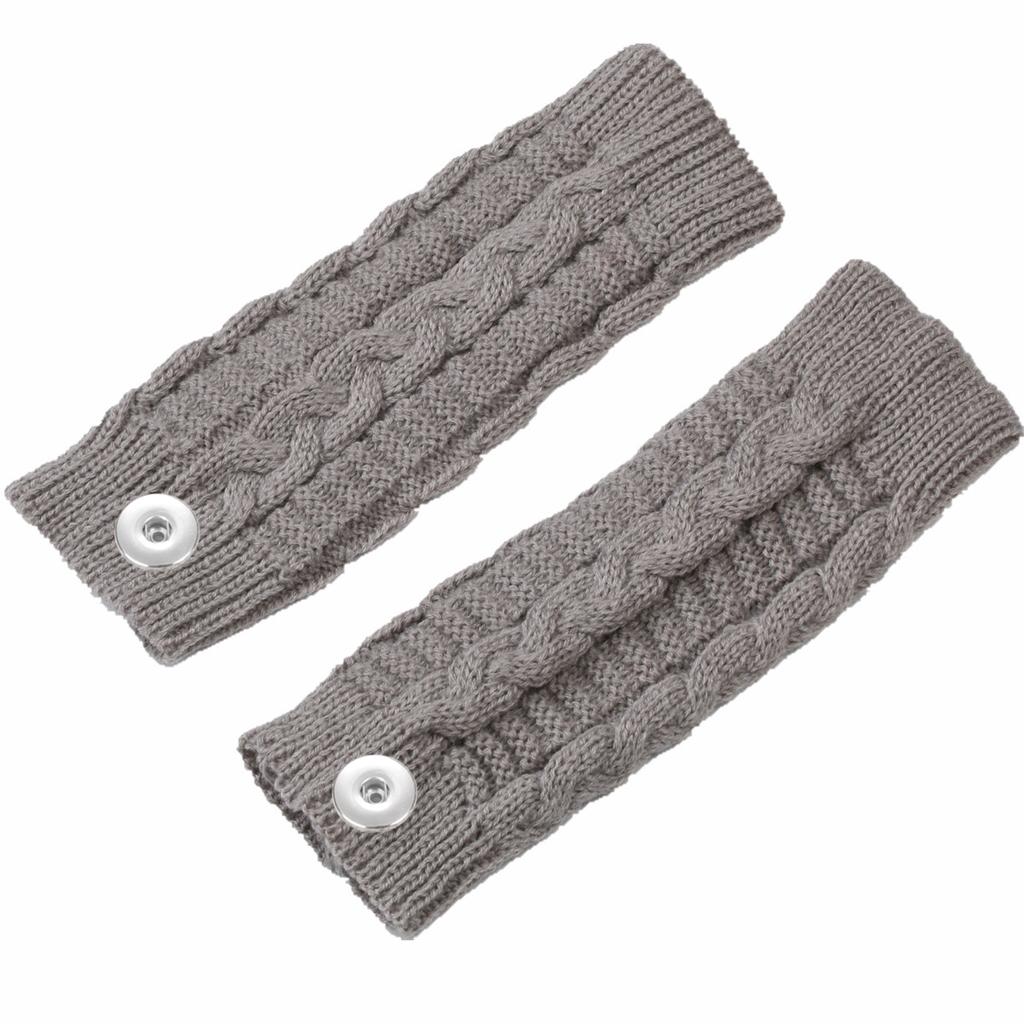 Fit 18mm Snap Button Winter 028 Students Write Keep Warm Knitted Lady Fingerless Work Wrist Gloves Women Men Adolescent