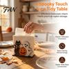 Festive Desktop Storage Ornament Halloween Ghost Wooden Napkin Holder, Cute Paper Towel Decorative Cartoon Tray Stand, Freestanding Tissue Dispenser