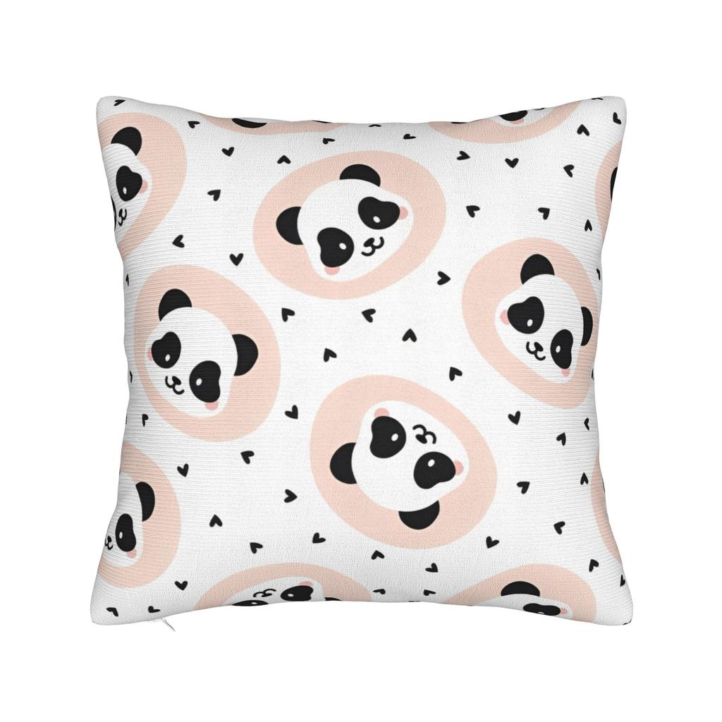 Sushi Panda Square Pillow Case Food Cushion Cover Vintage Polyester Decorative Throw Pillow Case Cover For Home 40*40Cm