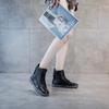 Women's Plus Size High-Top White Martin Boots - 2025 Versatile Autumn/Winter Flat-Bottom with Thickened Fleece and Double Zippers.