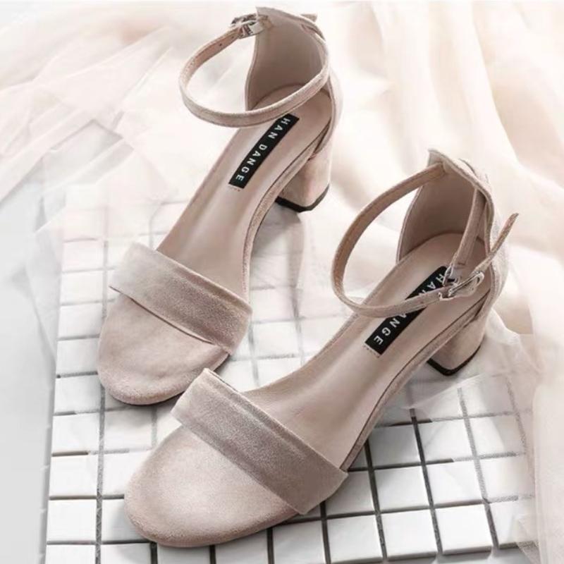 

Fashion High Quality Faux Suede Sandals Women Fashion Pointed Toe Ankle Buckle High Heeled Sandals Elegant Comfort Open Toe Dress Shoes 40 телесный