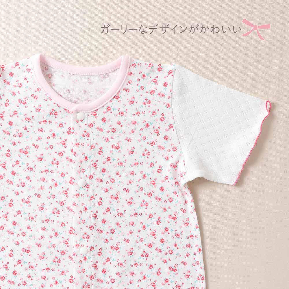 de Jersey Floral Print Shortalls for Hospital Clothes for Cotton [Cream Coco] Spring/Summer Newborns, Babies, Cool, Girls, Simple, Cute, 100%