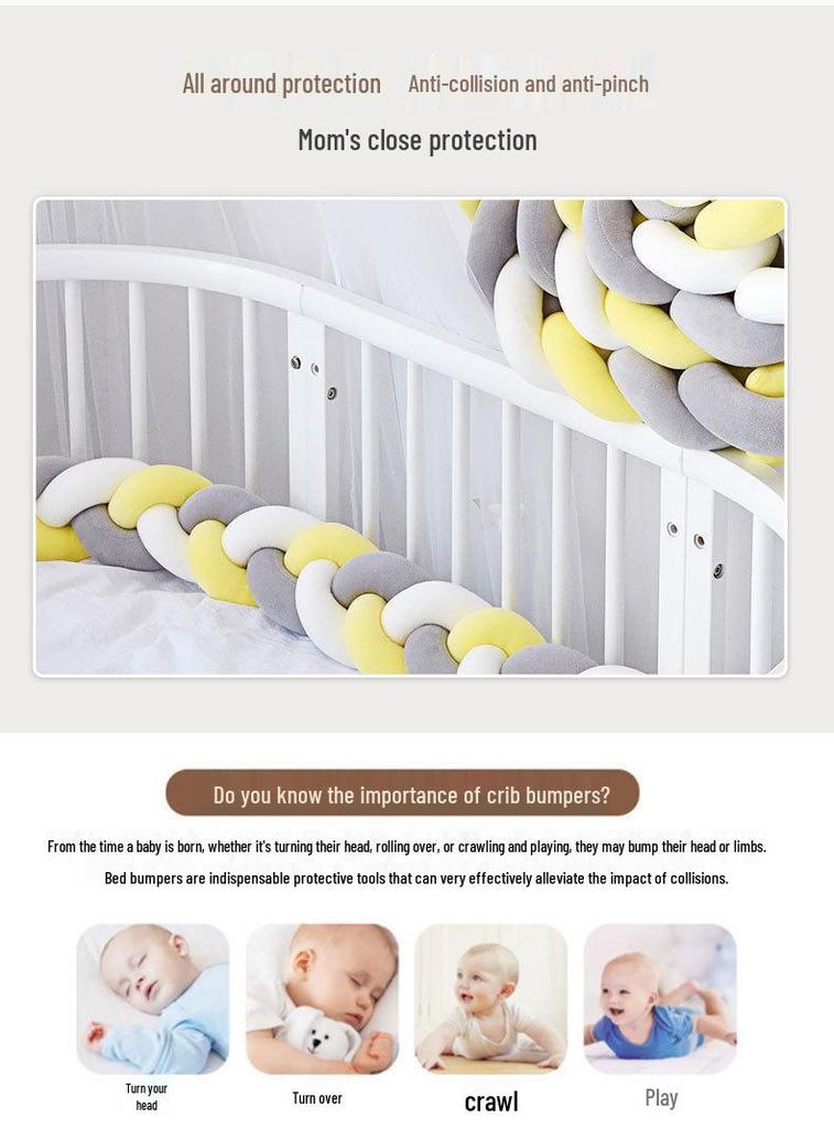 Fascia Anti-Collisione per Culla da Bambino INS: Treccia a Tre Fili Morbida Imbottitura per Quilting Fai da Te