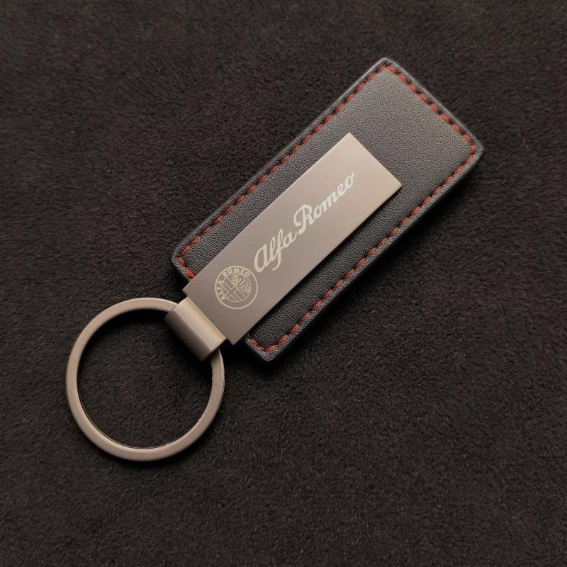 

Car Stickers For Alfa Romeo Metal Leather Car Emblem Keychain Key Chain Keyring Accessories For Alfa Romeo Giulia Stelvio Junior