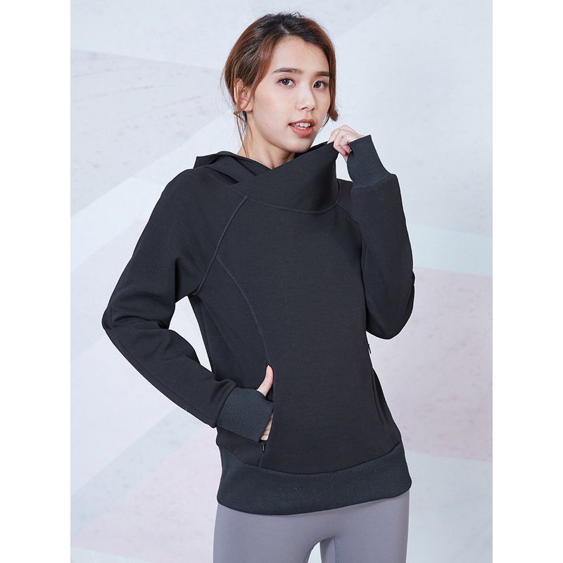 Hooded Sweatshirt Women s Loose Long-Sleeved Pullover Sportswear Black Hooded Sweatshirt Fbf201265 L