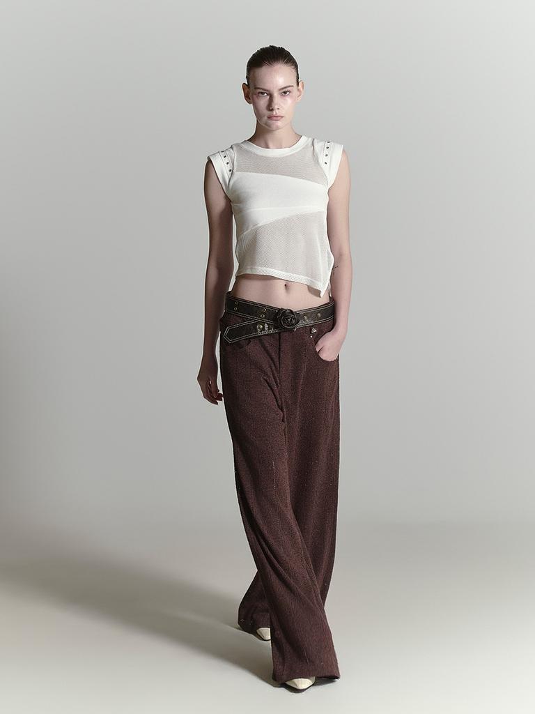 HALF DEVIL US Lace Wide Pants_Brown