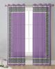Purple Geometric Chinese Style Geometric Sheer Curtains for Living Room Decoration Window Curtains Kitchen Tulle Voile Curtains