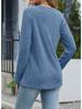 2023 Women's Autumn & Winter V-Neck Button Split Loose Long-Sleeve T-Shirt Top