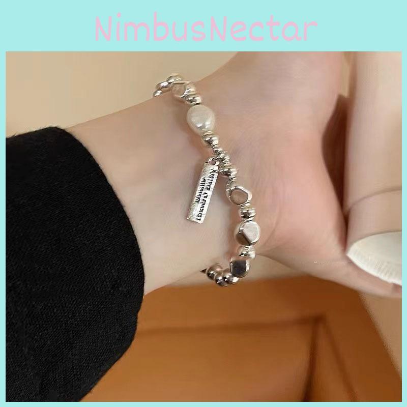 Silver Pearl Sophisticated Geometric Bracelet Exquisite Handcrafted Gift Womens