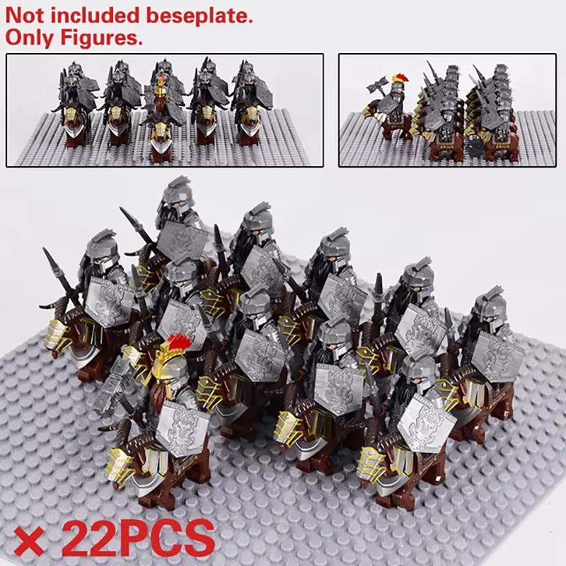 Medieval Dwarf Wild Boar Chariot Army Figures Set Mini Lord Building Blocks Bricks Toy
