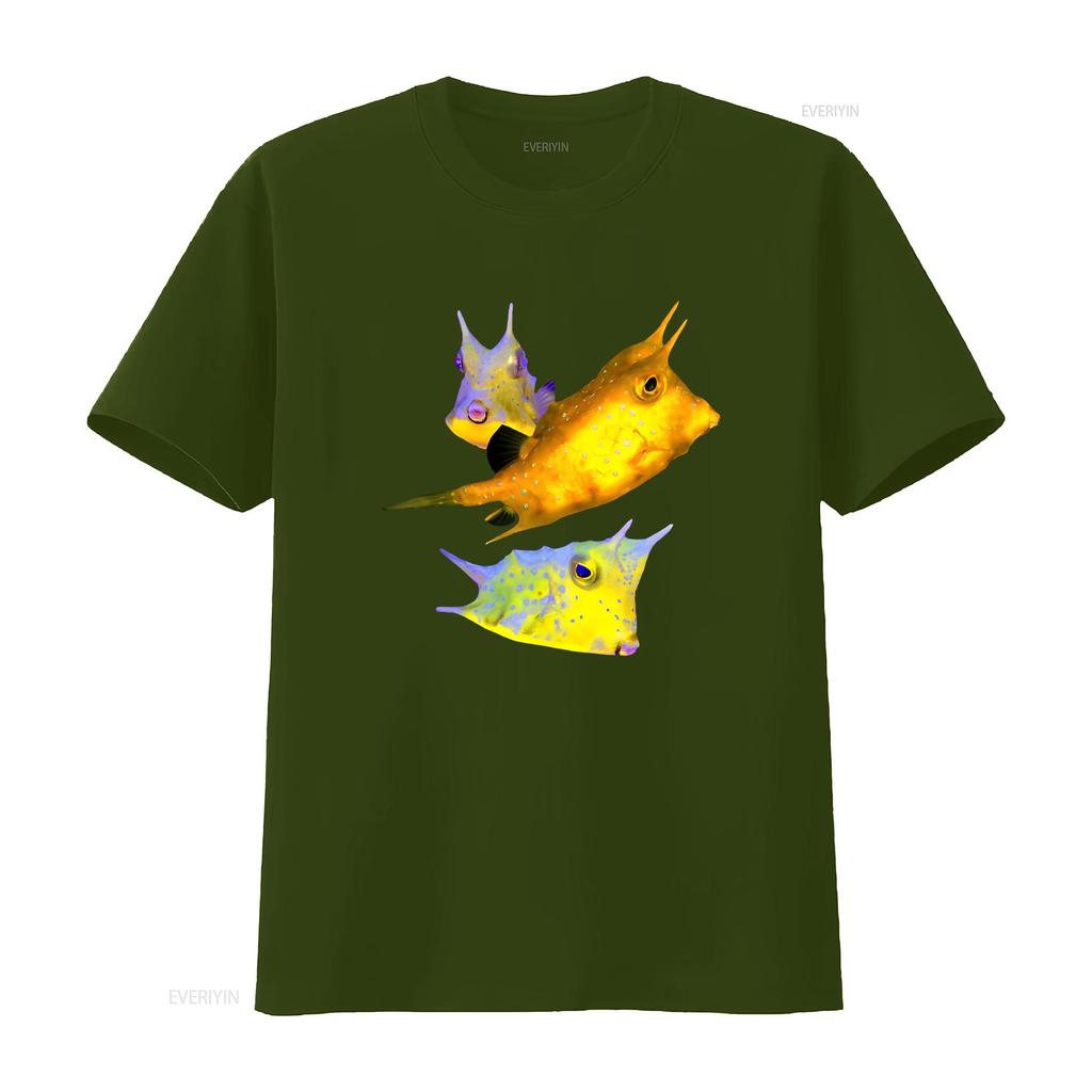 Kabeljau Fisch Salzwasser Aquarium Riffaquarium Kofferfisch Liebhaber T-Shirt vintage Gewaschen Lässig Leicht Bequem grafisch Mode