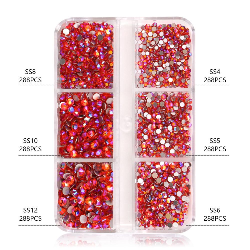 Ss4-Ss12 Boxed Nail Art, Flat Bottom Rhinestone Diy Nail Art Diamond Nail Decorative Accessories 1728 Pcs