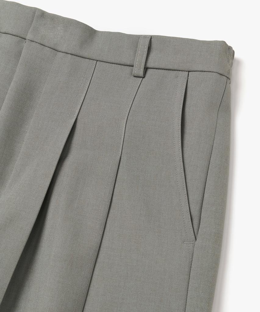 Le Mad Semi-Balloon Double-Pleat Pants - Khaki Gray