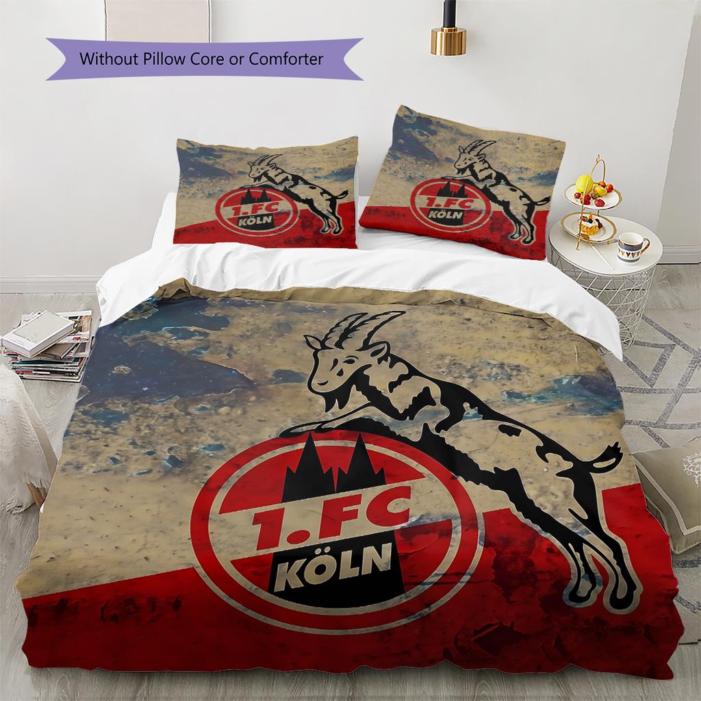 Köln FC Pattern Bedding Home Decoration Birthday Gift (1 * duvet cover + 2 * pillowcase, without core)