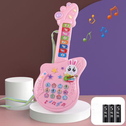 Children'S Educational Piano Music Guitar 1-3 Years Old Baby Multi-Function Early Education Electronic Piano Toy Glow 3-6