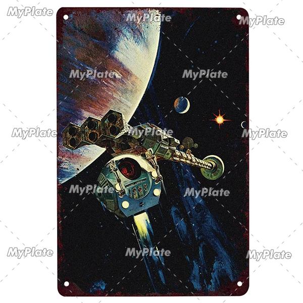 Science Fiction Film Poster Metall Zeichen Vintage Plaque Zinn Zeichen Platte Wand-dekor Für Club Mann Cave Kunst Malerei film