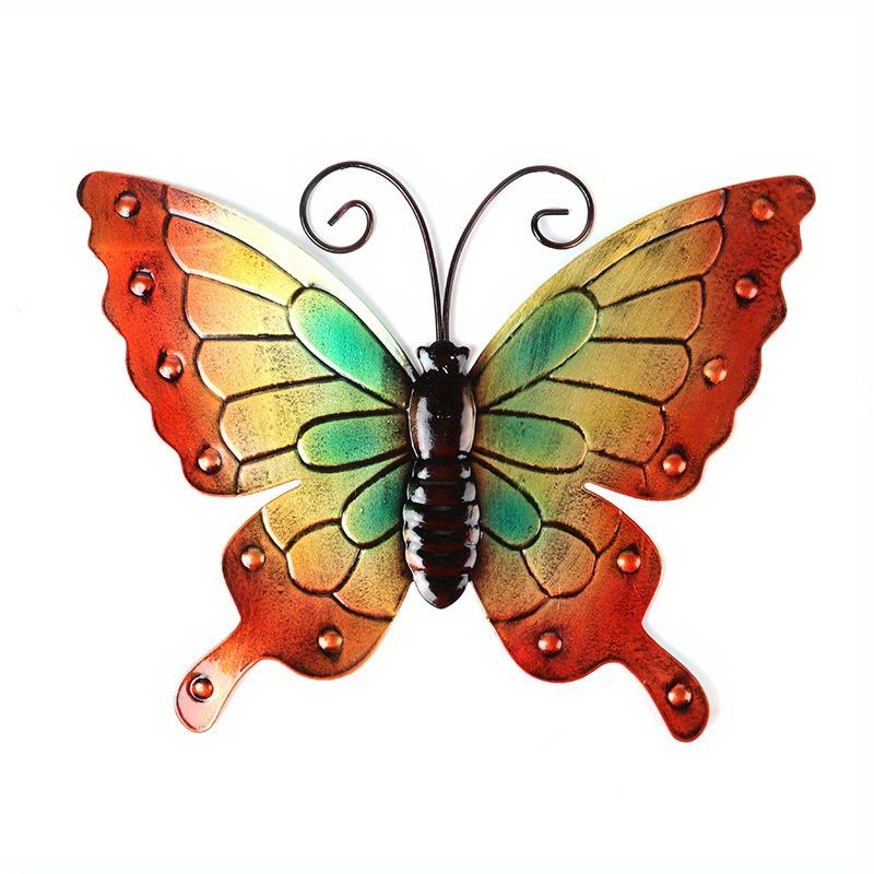 1Pc Iron Art Colorful Simulation Butterfly Pendant for Outdoor Garden Patio Background Wall Home Decoration Ornaments