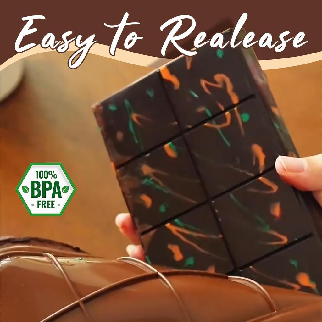 Dubai chocolate bar mold Silicone chocolate bar mold, deep rectangular, large-sized filling bar