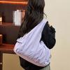 Casual Large Capacity Tote Bag Double Zipper Design Versatile Commuting Handbag  Travel