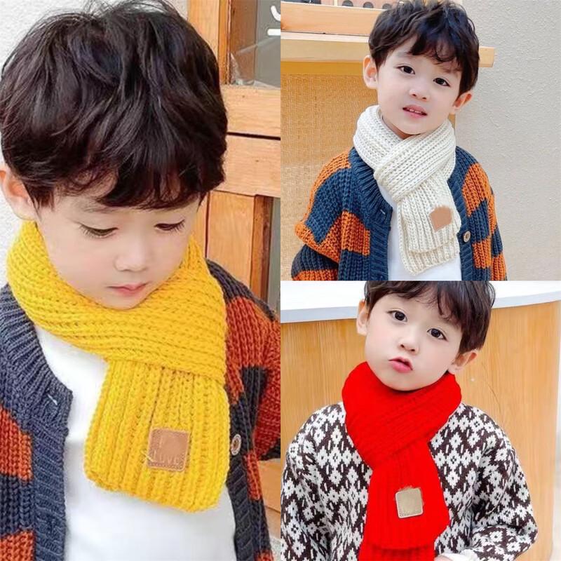 Kids' Solid Color Knitted Scarf