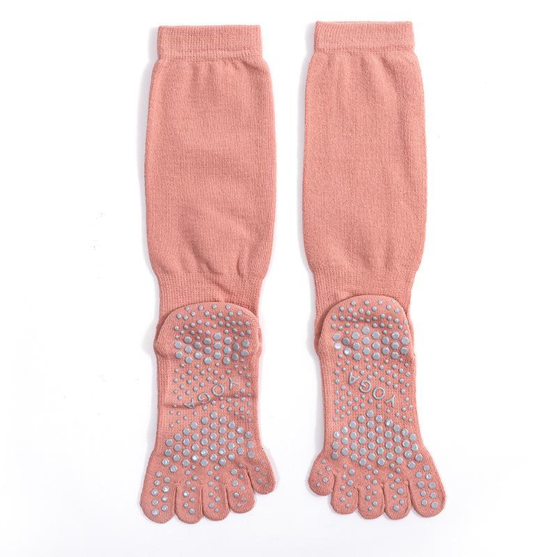 Non-Slip Cotton Yoga and Pilates Five-Finger Socks for Autumn/Winter.