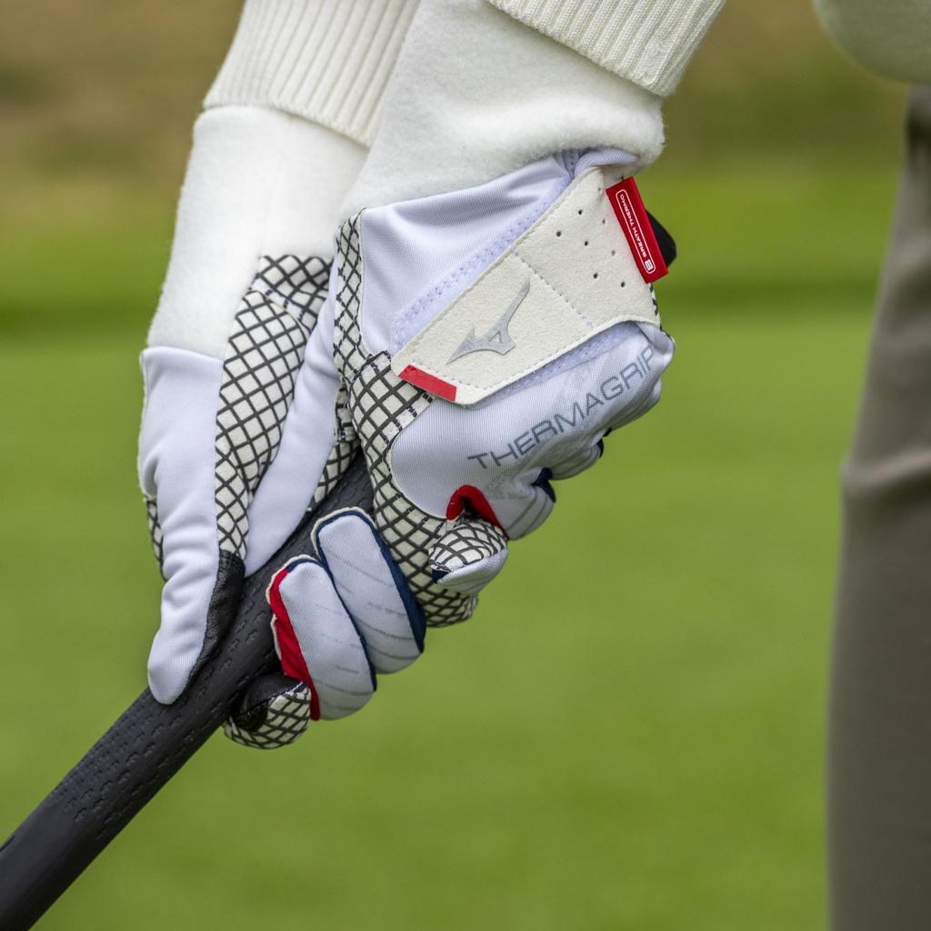 MIZUNO ThermaGrip Golf 2023 Breath Thermo Touchscreen WM 5MJWB352 Gloves, Model, Women's, Ambidextrous, Moisture-Wicking, Compatible, White,