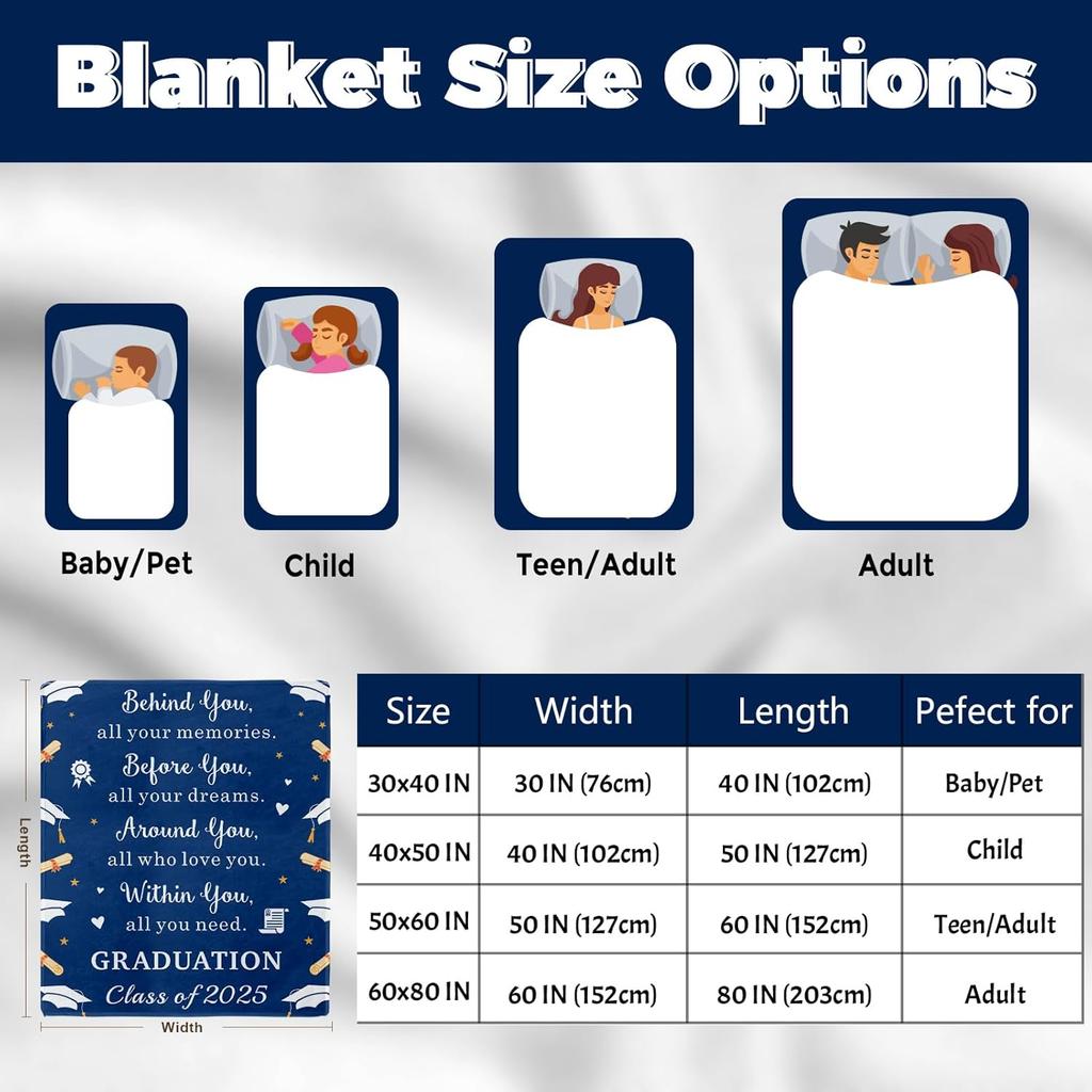 2025 Graduation Gifts for Him Her Class of 2025 Blanket College Graduation Gifts for Women Men Graduation Throw Blanket Senior Middle High School Phd
