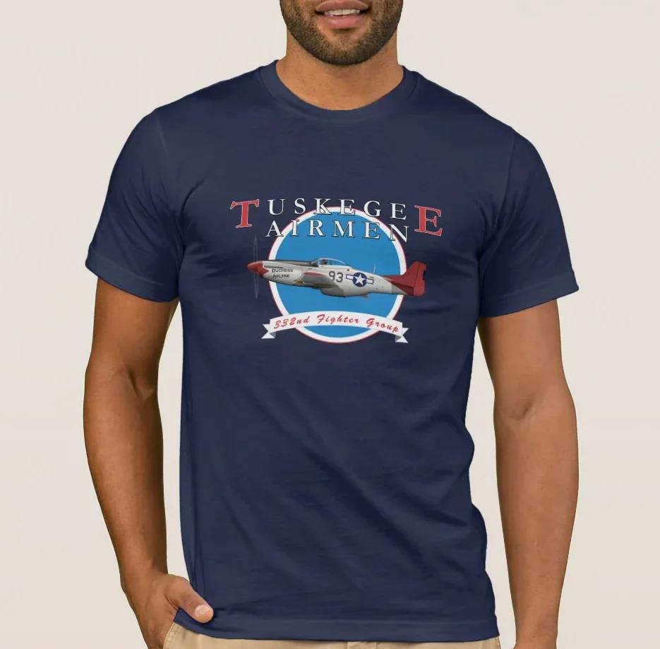 Tuskegee Airman P51D Red Tail  TShirt 100 Cotton ONeck Summer Short Sleeve Casual Mens Tshirt Size S3XL