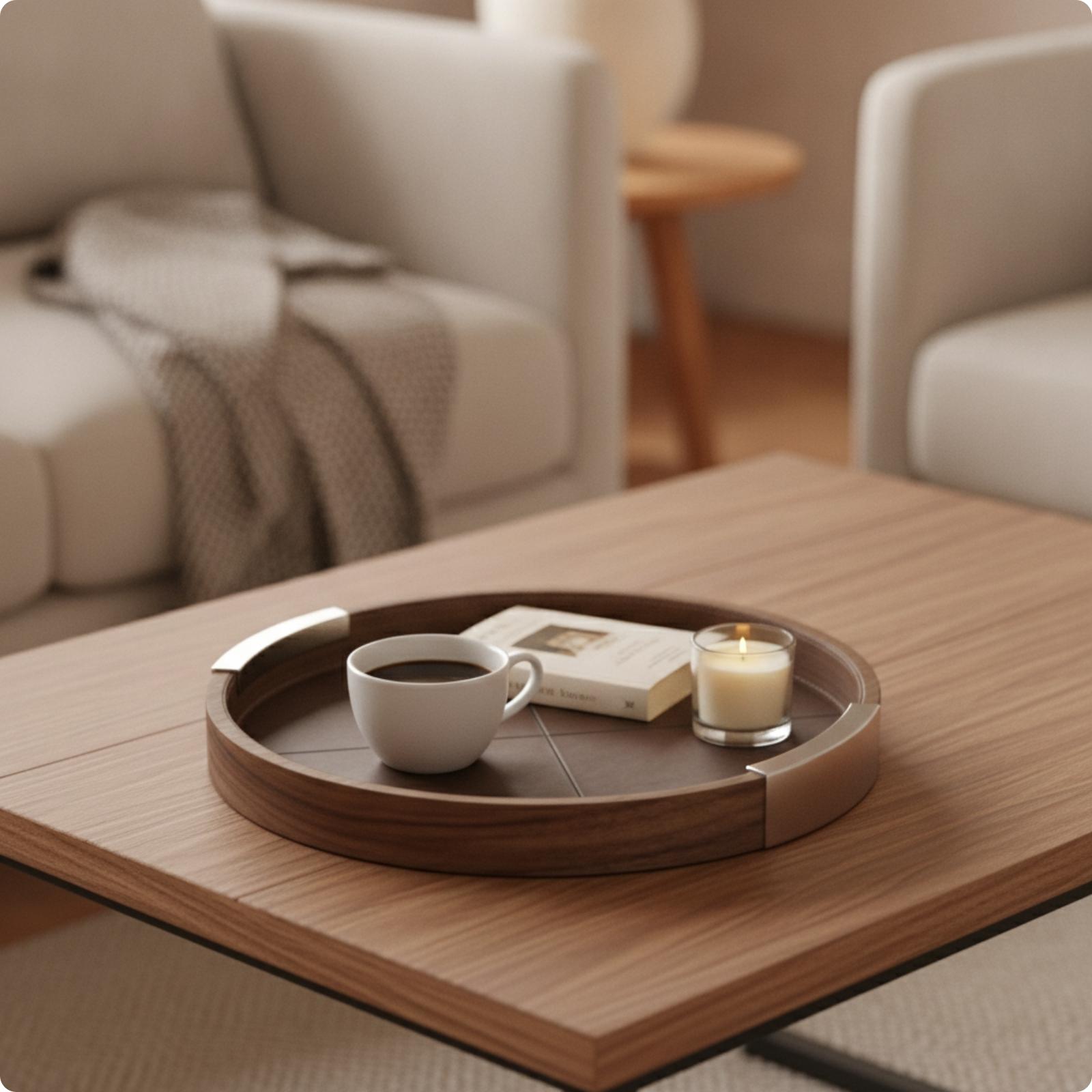 Walnut Wood Tray Minimalist Tray with